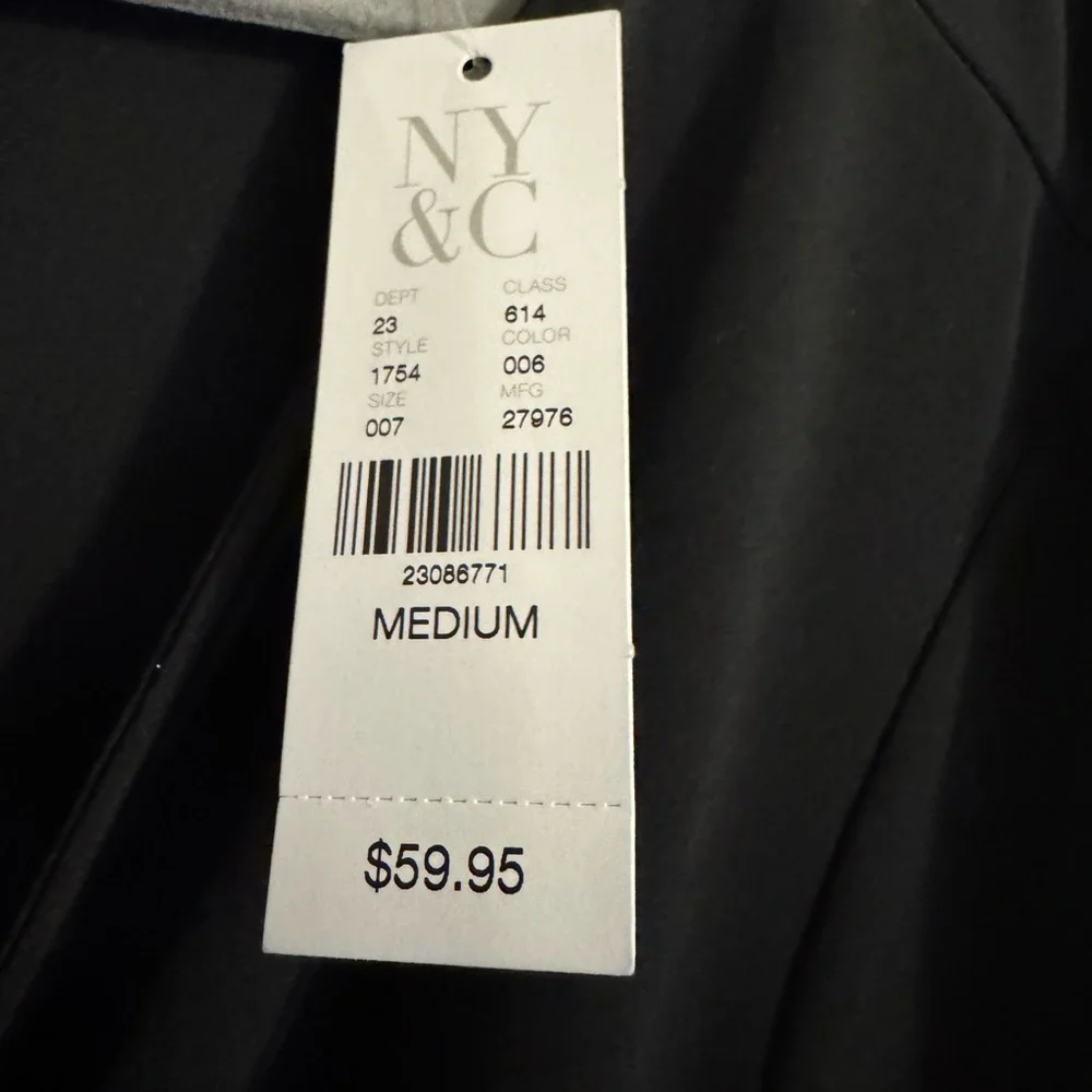 NWT New York & Company Black Wrap Dress, Size M - Picture 2 of 3